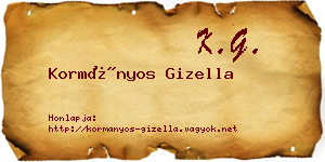 Kormányos Gizella névjegykártya
