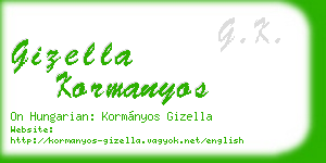 gizella kormanyos business card